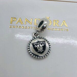 🌞📖Pandora Las Vegas Raiders NFL Football Charm Pendant, S925 ALE